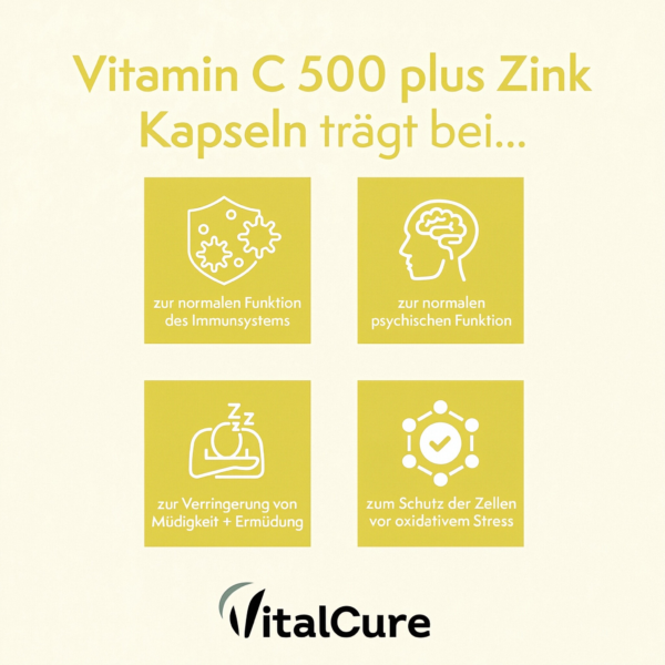 VitalCure Vitamin C 500 Plus Zink Kapseln